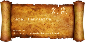 Kazai Henrietta névjegykártya