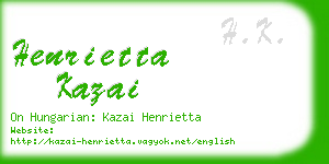 henrietta kazai business card